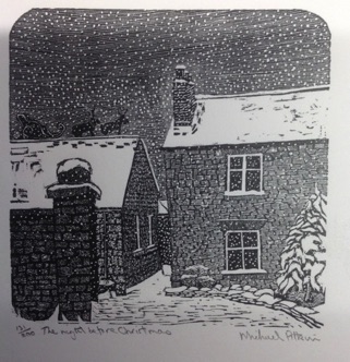 The night before Christmas wood engraving